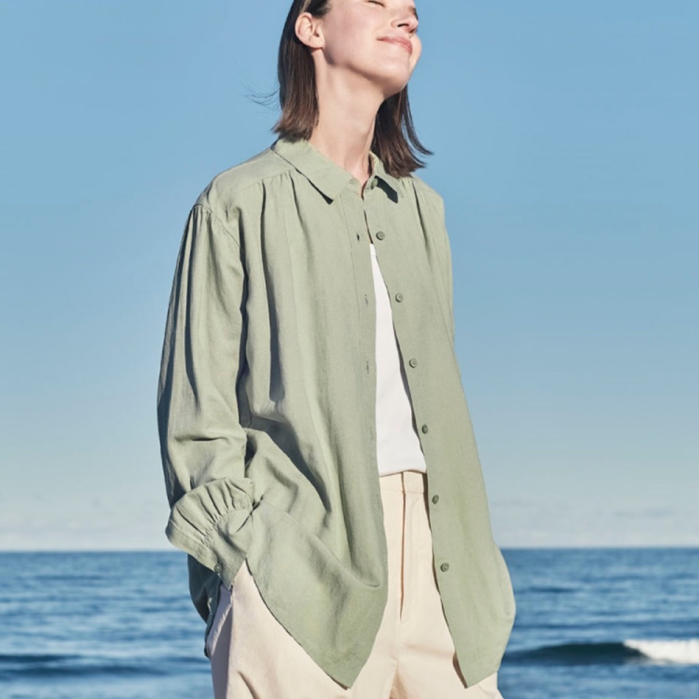 UNIQLO and COMPTOIR DES COTONNIERS Linen Blend Oversized Shirt